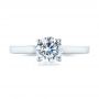 18k White Gold Solitaire Diamond Engagement Ring - Top View -  104116 - Thumbnail