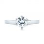 18k White Gold Solitaire Diamond Engagement Ring - Top View -  104120 - Thumbnail
