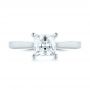 14k White Gold Solitaire Diamond Engagement Ring - Top View -  104180 - Thumbnail