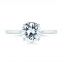 14k White Gold Solitaire Diamond Engagement Ring - Top View -  104209 - Thumbnail