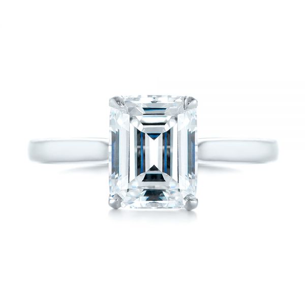 14k White Gold Solitaire Diamond Engagement Ring - Top View - 104210