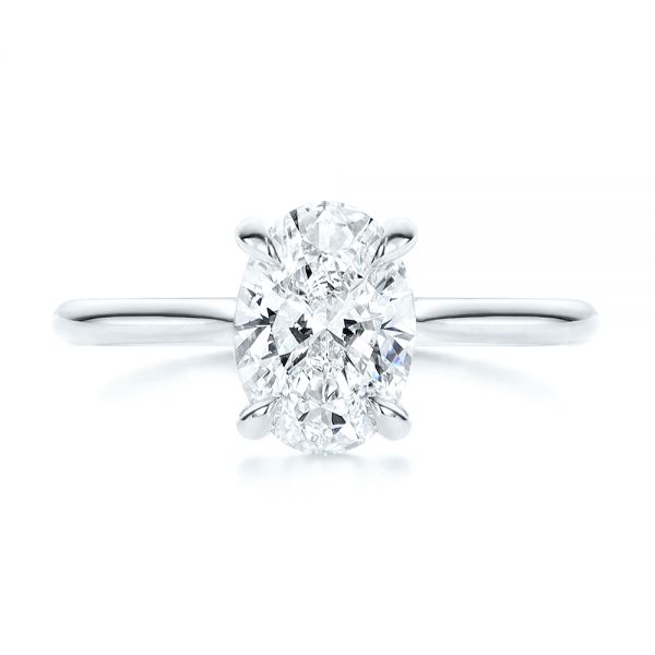 14k White Gold 14k White Gold Solitaire Diamond Engagement Ring - Top View -  106437