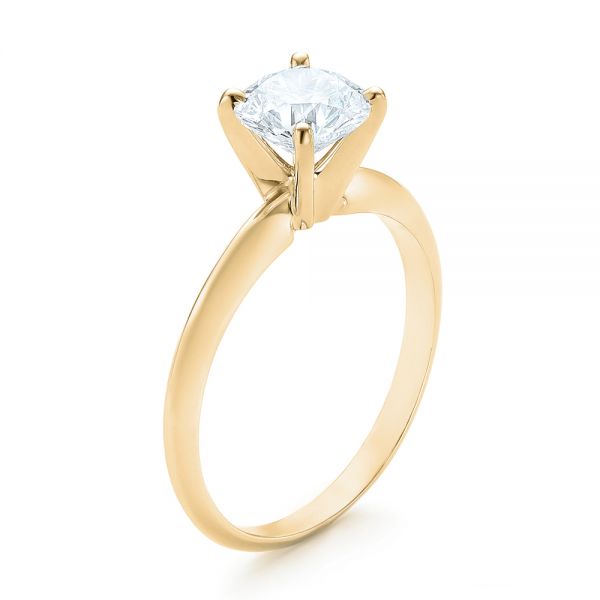 14k Yellow Gold 14k Yellow Gold Solitaire Diamond Engagement Ring - Three-Quarter View -  103141
