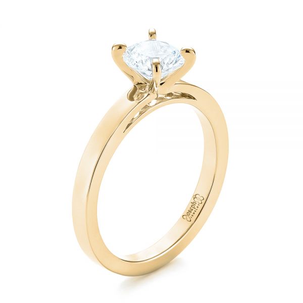 18k Yellow Gold 18k Yellow Gold Solitaire Diamond Engagement Ring - Three-Quarter View -  103421
