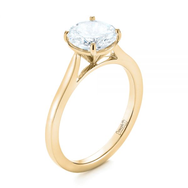 14k Yellow Gold 14k Yellow Gold Solitaire Diamond Engagement Ring - Three-Quarter View -  104209