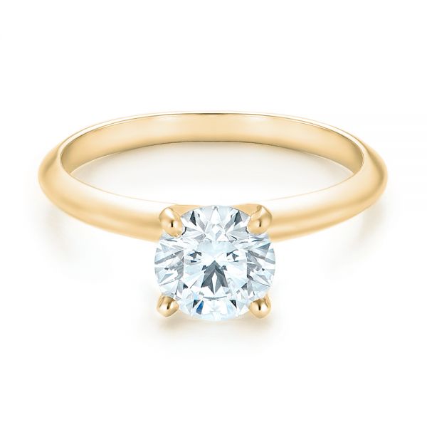 18k Yellow Gold 18k Yellow Gold Solitaire Diamond Engagement Ring - Flat View -  103141