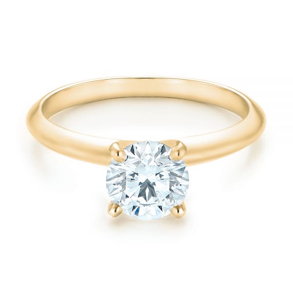 18k Yellow Gold 18k Yellow Gold Solitaire Diamond Engagement Ring - Flat View - 103141