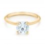 18k Yellow Gold 18k Yellow Gold Solitaire Diamond Engagement Ring - Flat View -  103141 - Thumbnail