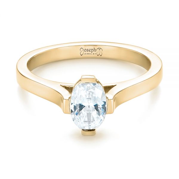 18k Yellow Gold 18k Yellow Gold Solitaire Diamond Engagement Ring - Flat View -  103274