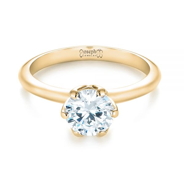 18k Yellow Gold 18k Yellow Gold Solitaire Diamond Engagement Ring - Flat View -  103296