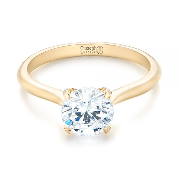 18k Yellow Gold 18k Yellow Gold Solitaire Diamond Engagement Ring - Flat View -  103297