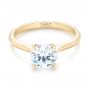 18k Yellow Gold 18k Yellow Gold Solitaire Diamond Engagement Ring - Flat View -  103297 - Thumbnail