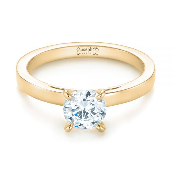 14k Yellow Gold 14k Yellow Gold Solitaire Diamond Engagement Ring - Flat View -  103421