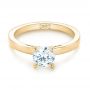 18k Yellow Gold 18k Yellow Gold Solitaire Diamond Engagement Ring - Flat View -  103421 - Thumbnail