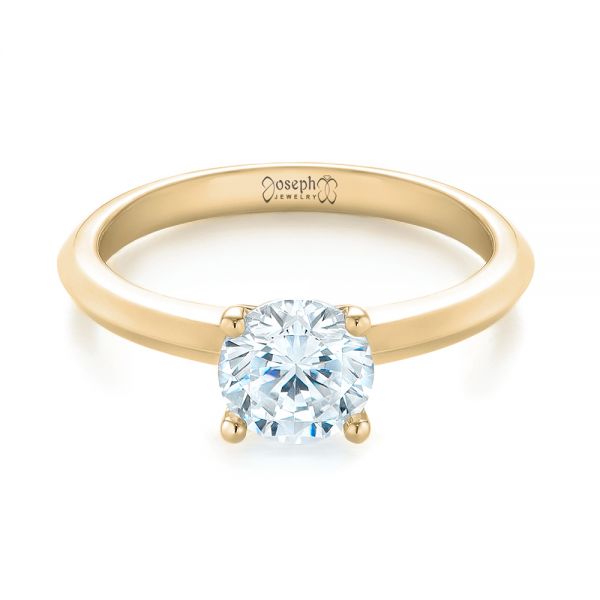 18k Yellow Gold 18k Yellow Gold Solitaire Diamond Engagement Ring - Flat View -  103987