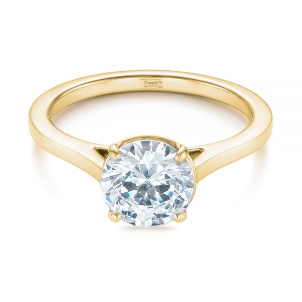 14k Yellow Gold 14k Yellow Gold Solitaire Diamond Engagement Ring - Flat View -  104008