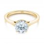 18k Yellow Gold 18k Yellow Gold Solitaire Diamond Engagement Ring - Flat View -  104008 - Thumbnail