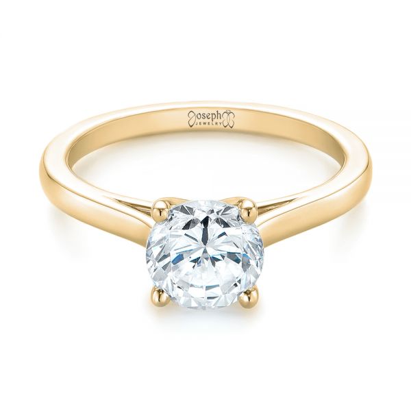 14k Yellow Gold 14k Yellow Gold Solitaire Diamond Engagement Ring - Flat View -  104087