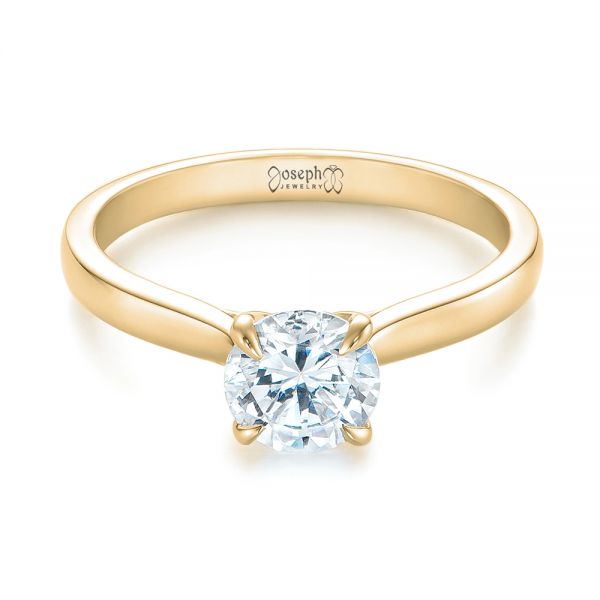 14k Yellow Gold 14k Yellow Gold Solitaire Diamond Engagement Ring - Flat View -  104090