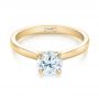 18k Yellow Gold 18k Yellow Gold Solitaire Diamond Engagement Ring - Flat View -  104090 - Thumbnail