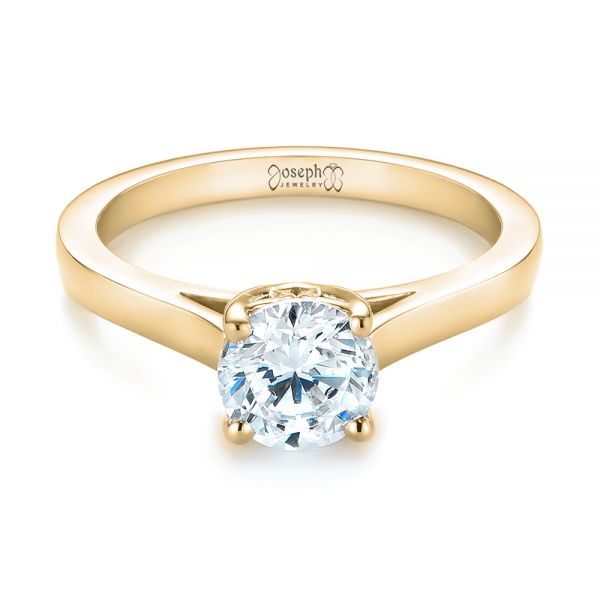18k Yellow Gold 18k Yellow Gold Solitaire Diamond Engagement Ring - Flat View - 104116
