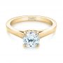 14k Yellow Gold 14k Yellow Gold Solitaire Diamond Engagement Ring - Flat View -  104116 - Thumbnail