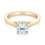 18k Yellow Gold 18k Yellow Gold Solitaire Diamond Engagement Ring - Flat View -  104116 - Thumbnail