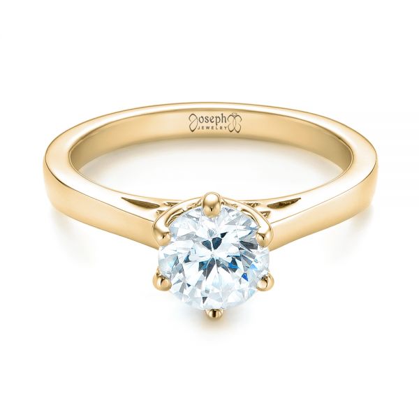 18k Yellow Gold 18k Yellow Gold Solitaire Diamond Engagement Ring - Flat View - 104120
