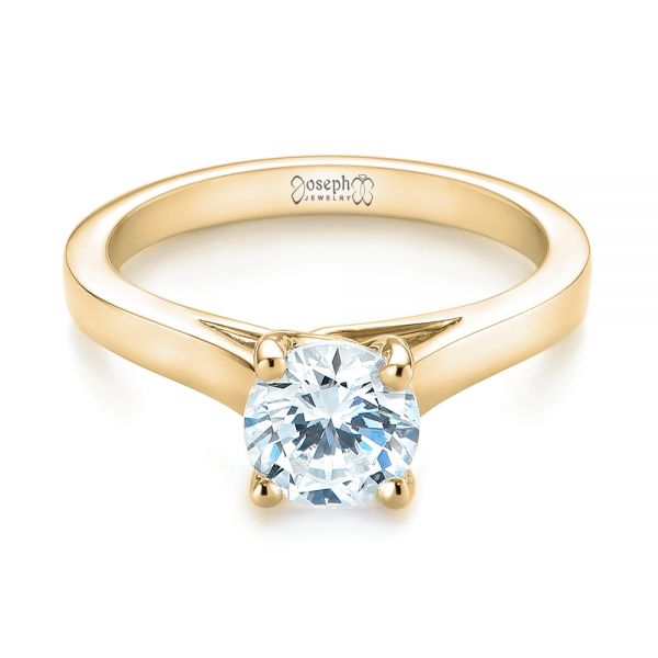 14k Yellow Gold 14k Yellow Gold Solitaire Diamond Engagement Ring - Flat View - 104174