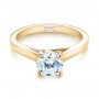 18k Yellow Gold 18k Yellow Gold Solitaire Diamond Engagement Ring - Flat View -  104174 - Thumbnail