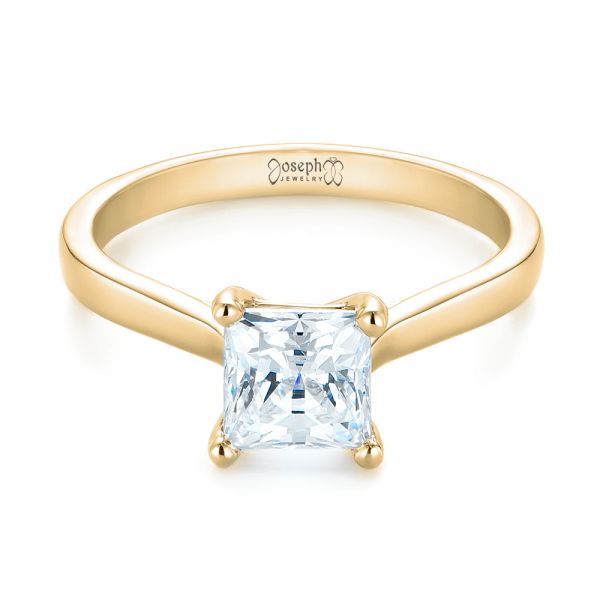 18k Yellow Gold 18k Yellow Gold Solitaire Diamond Engagement Ring - Flat View -  104180