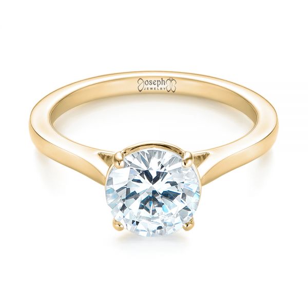 18k Yellow Gold 18k Yellow Gold Solitaire Diamond Engagement Ring - Flat View -  104209