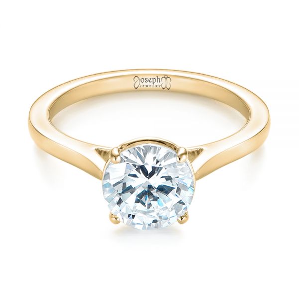 14k Yellow Gold 14k Yellow Gold Solitaire Diamond Engagement Ring - Flat View - 104209