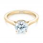 18k Yellow Gold 18k Yellow Gold Solitaire Diamond Engagement Ring - Flat View -  104209 - Thumbnail