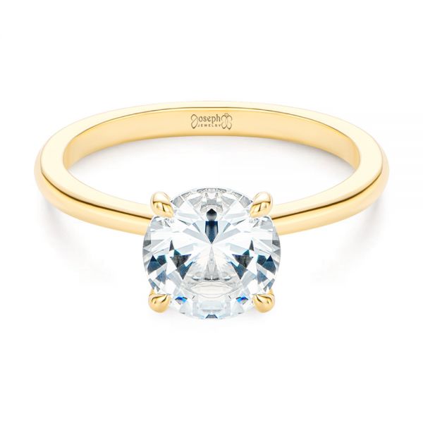 14k Yellow Gold 14k Yellow Gold Solitaire Diamond Engagement Ring - Flat View -  106863