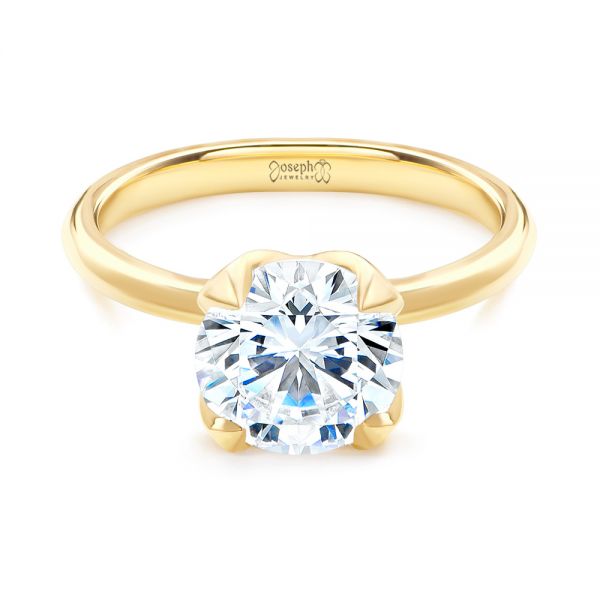 14k Yellow Gold 14k Yellow Gold Solitaire Diamond Engagement Ring - Flat View -  107132
