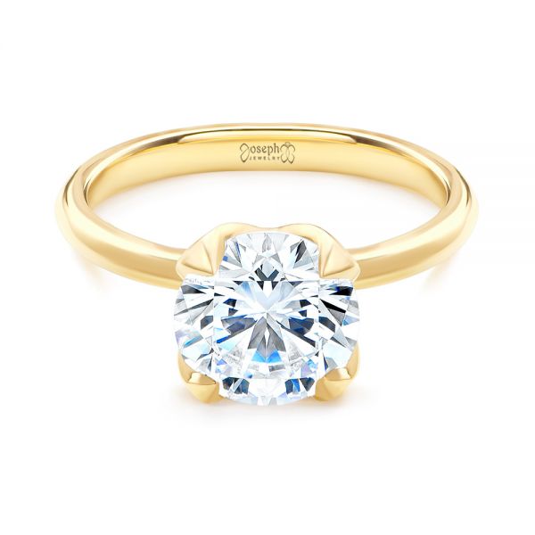 14k Yellow Gold 14k Yellow Gold Solitaire Diamond Engagement Ring - Flat View - 107132