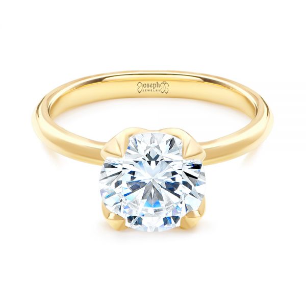 18k Yellow Gold 18k Yellow Gold Solitaire Diamond Engagement Ring - Flat View -  107132