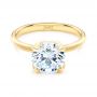14k Yellow Gold 14k Yellow Gold Solitaire Diamond Engagement Ring - Flat View -  107132 - Thumbnail