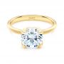 18k Yellow Gold 18k Yellow Gold Solitaire Diamond Engagement Ring - Flat View -  107132 - Thumbnail