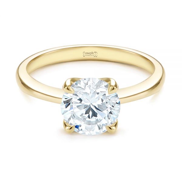 14k Yellow Gold 14k Yellow Gold Solitaire Diamond Engagement Ring - Flat View - 107133