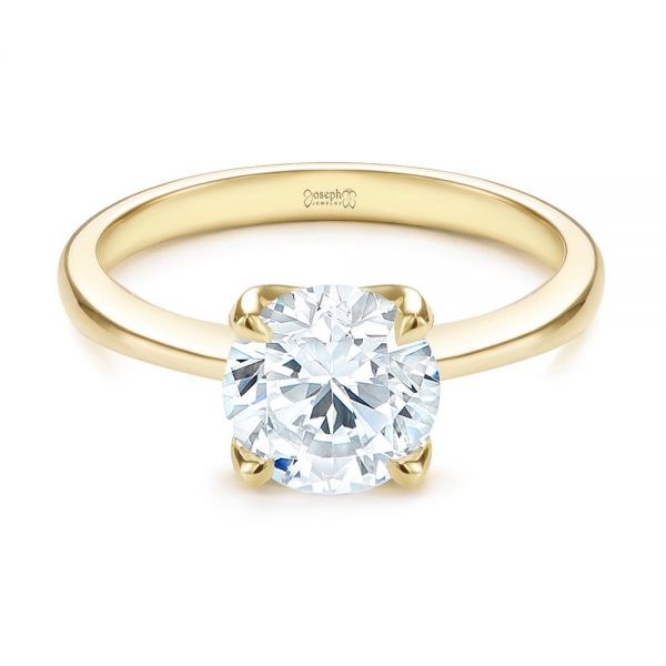 14k Yellow Gold 14k Yellow Gold Solitaire Diamond Engagement Ring - Flat View -  107133