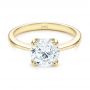 14k Yellow Gold 14k Yellow Gold Solitaire Diamond Engagement Ring - Flat View -  107133 - Thumbnail