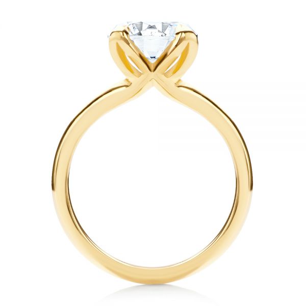 18k Yellow Gold 18k Yellow Gold Solitaire Diamond Engagement Ring - Front View -  107132