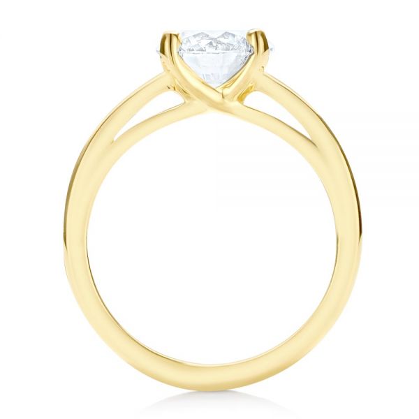 18k Yellow Gold 18k Yellow Gold Solitaire Diamond Engagement Ring - Front View -  107133