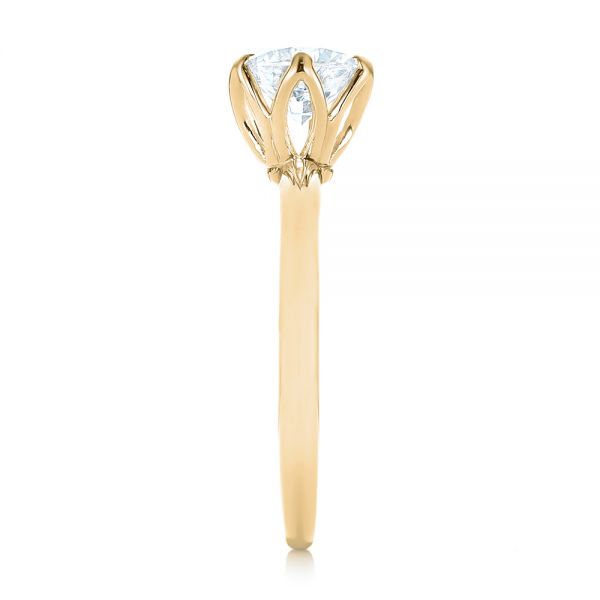 18k Yellow Gold 18k Yellow Gold Solitaire Diamond Engagement Ring - Side View - 103296