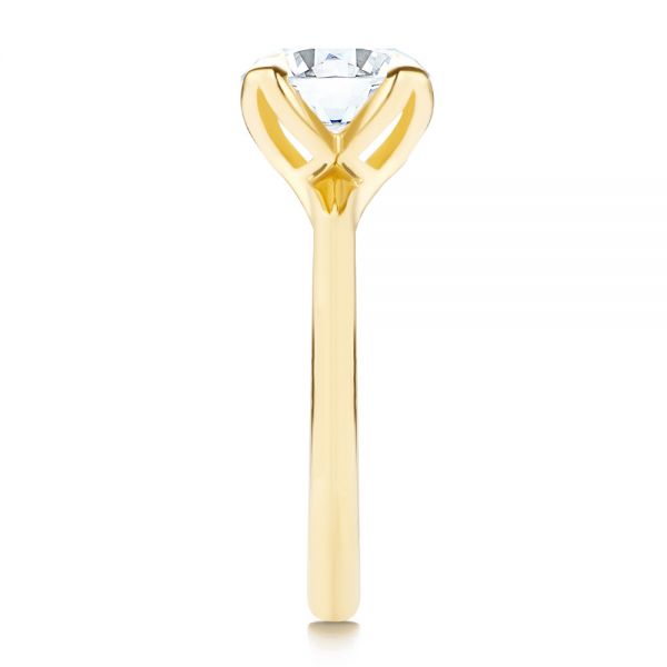 14k Yellow Gold 14k Yellow Gold Solitaire Diamond Engagement Ring - Side View -  107132
