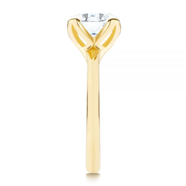 18k Yellow Gold 18k Yellow Gold Solitaire Diamond Engagement Ring - Side View -  107132