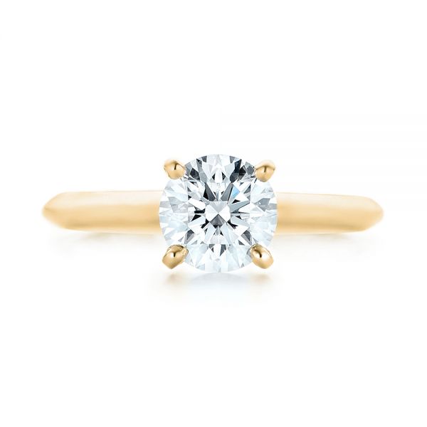 14k Yellow Gold 14k Yellow Gold Solitaire Diamond Engagement Ring - Top View -  103141