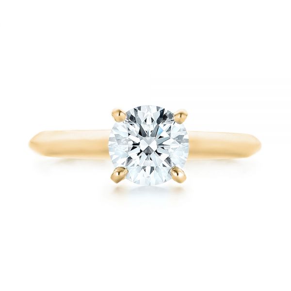 18k Yellow Gold 18k Yellow Gold Solitaire Diamond Engagement Ring - Top View - 103141